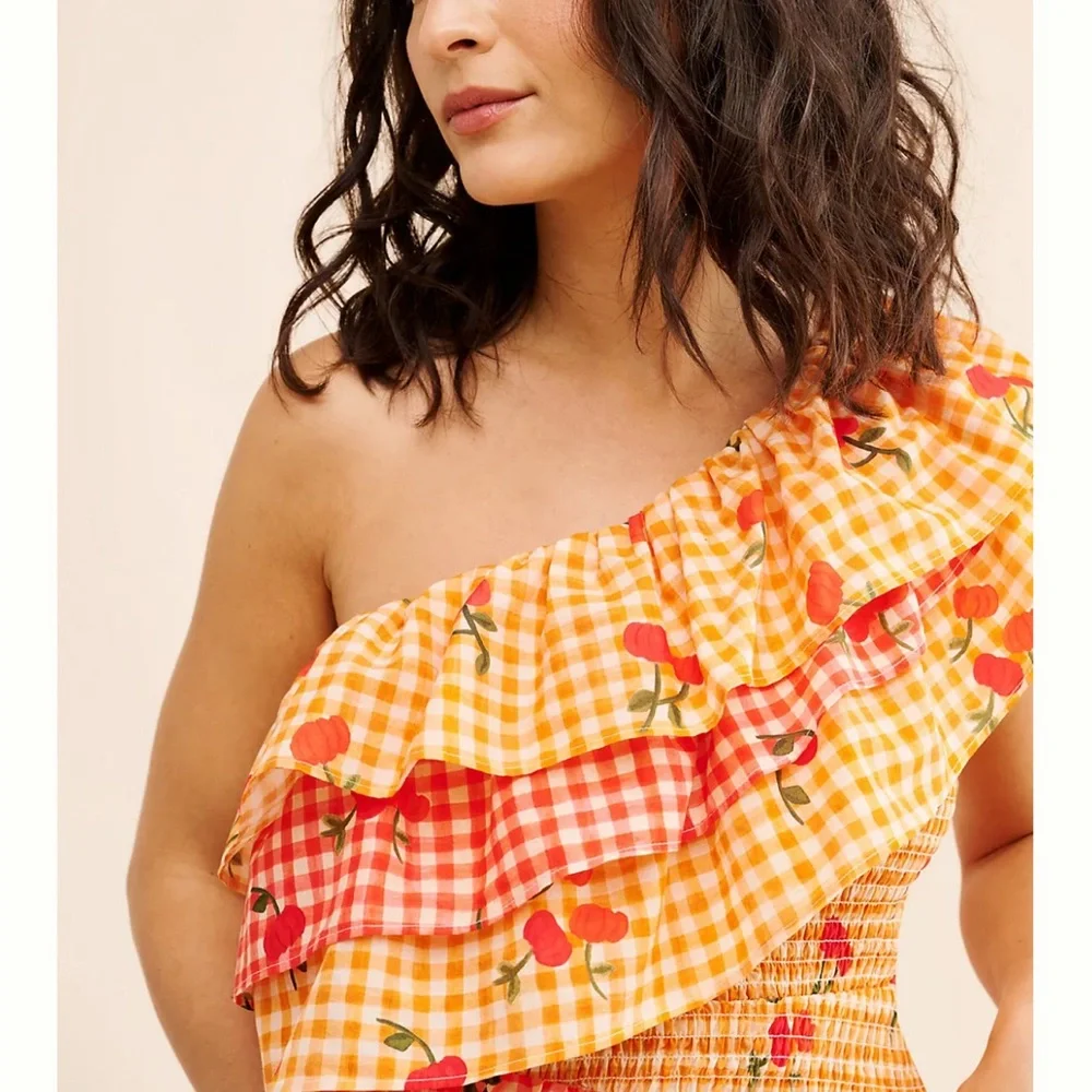 FARM Rio One Shoulder Cherry Mini Dress - Picture 4 of 4